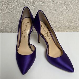 Jessica Simpson Purple Satin Stiletto Heels